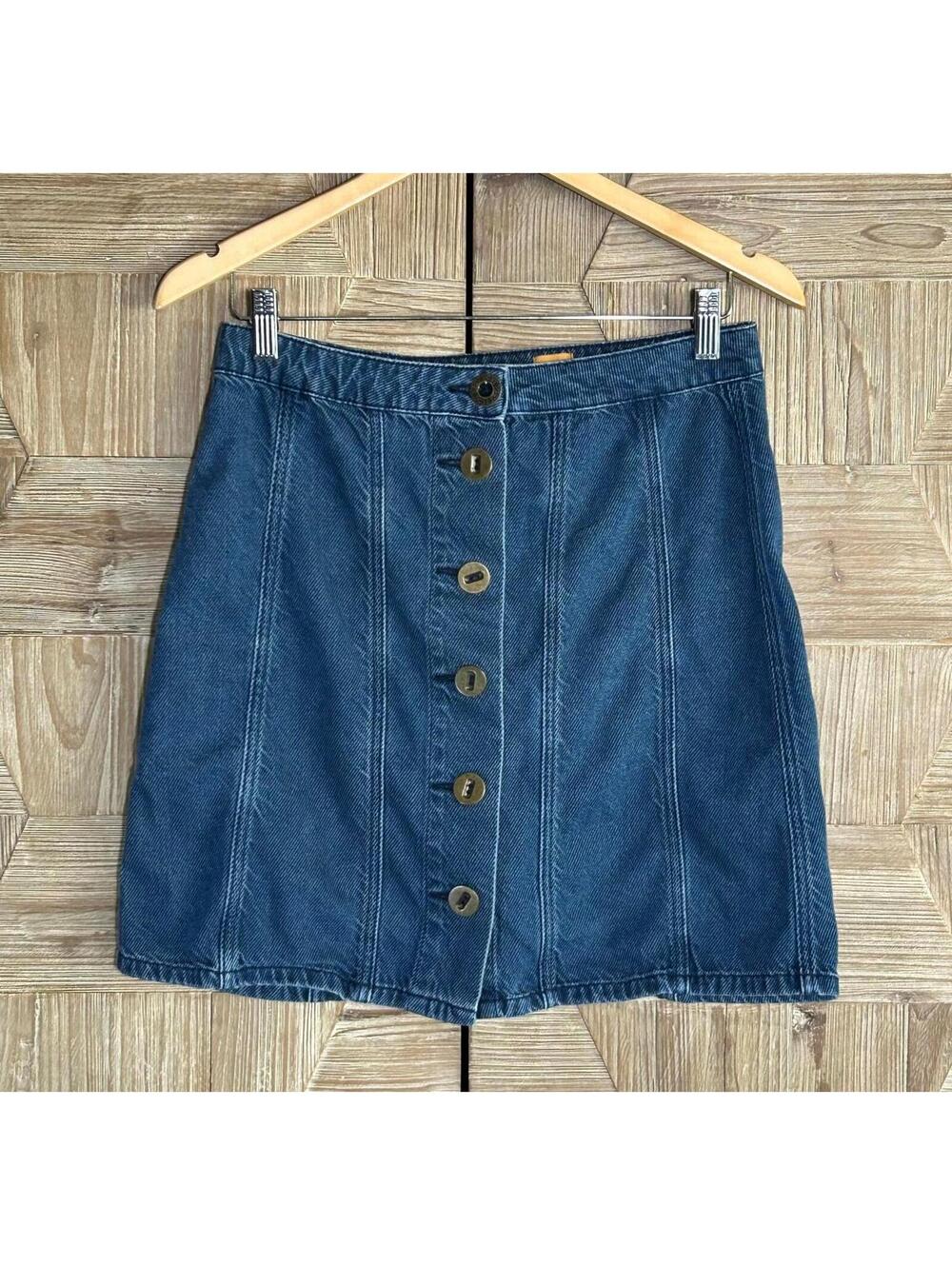 Anthropologie Pilcro & the Letterpress Button Front Denim Mini Skirt NWT Size 4